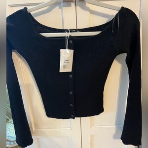 🛍️WEEKEND SALE🛍️ mango black metallic cardigan - new with tags